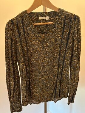 Anthropologie Hinge Printed Long Sleeve Top